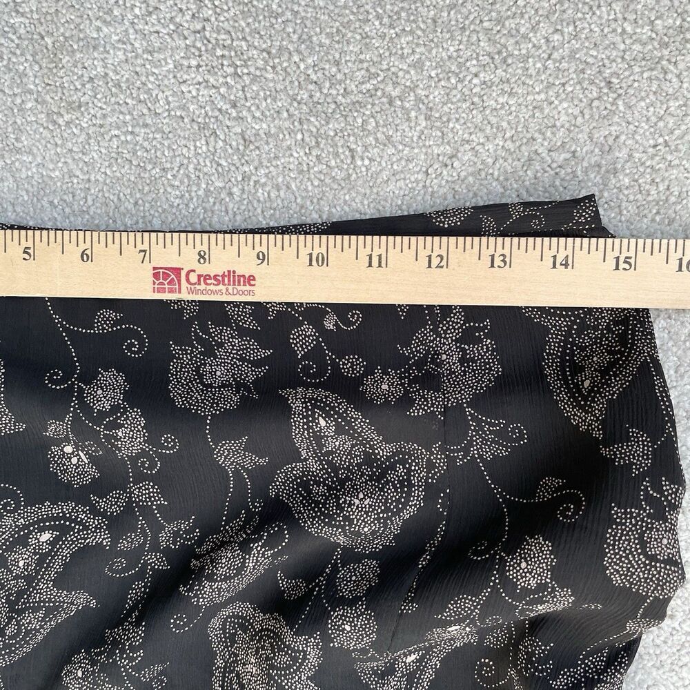 Evan-Picone Vintage Cottagcore Midi Skirt Floral Print Flowy Black Women's 6 - Picture 10 of 11